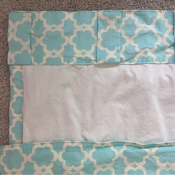 Donna Lee Design Studio Lattice Pocket Rod Curtains 100% Cotton Tiffany Blue - Picture 2 of 3